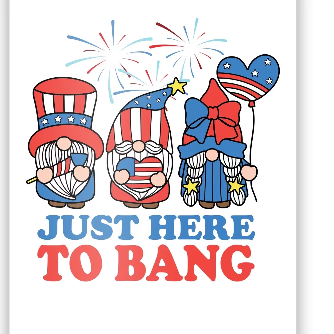 Just Here To Bang Gnome 4th Of July Poster