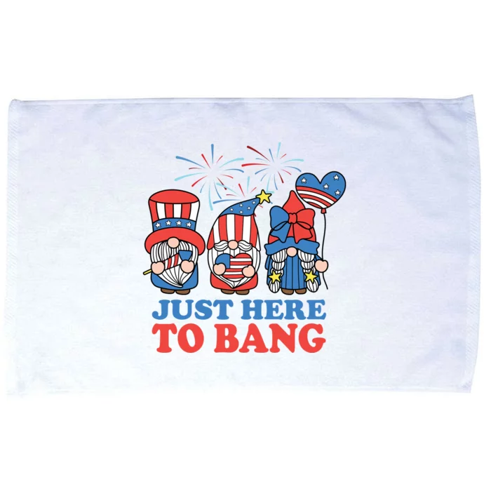 Just Here To Bang Gnome 4th Of July Microfiber Hand Towel