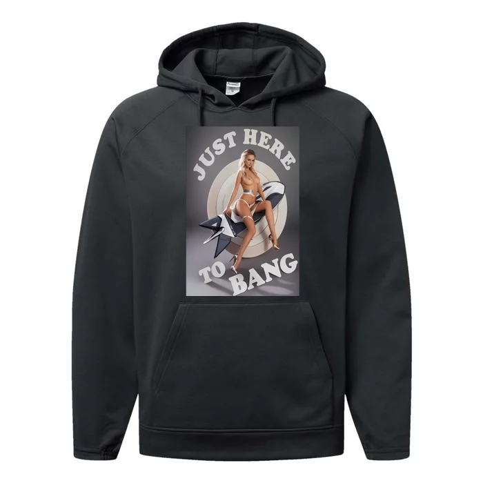 Just Here To Bang | Pin Up Girl Performance Fleece Hoodie