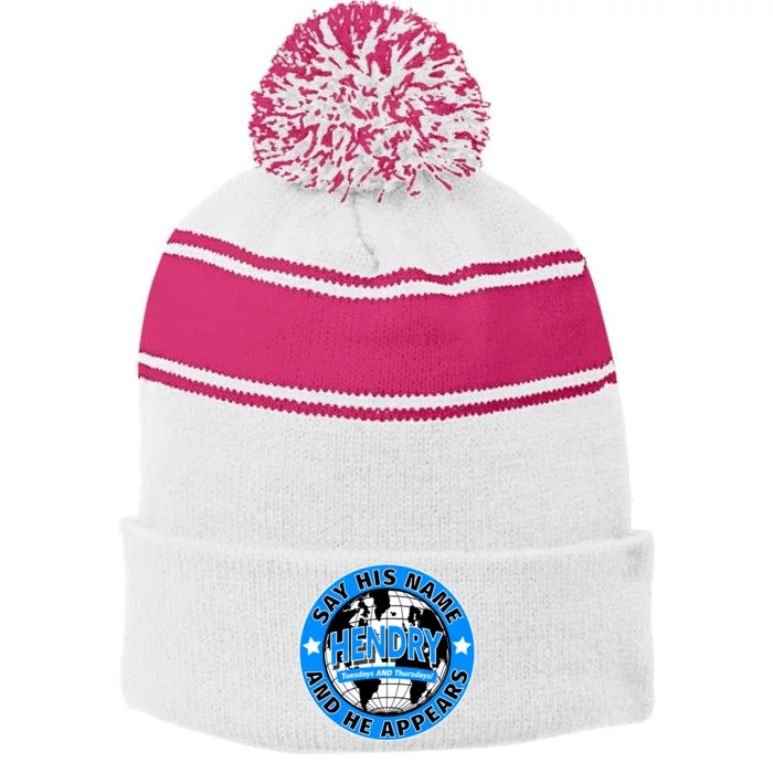 Joe Hendry Tuesdays And Thursdays Stripe Pom Pom Beanie