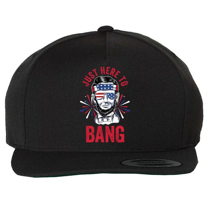 Just Here To Bang Fireworks Director Lincoln Great Gift Wool Snapback Cap