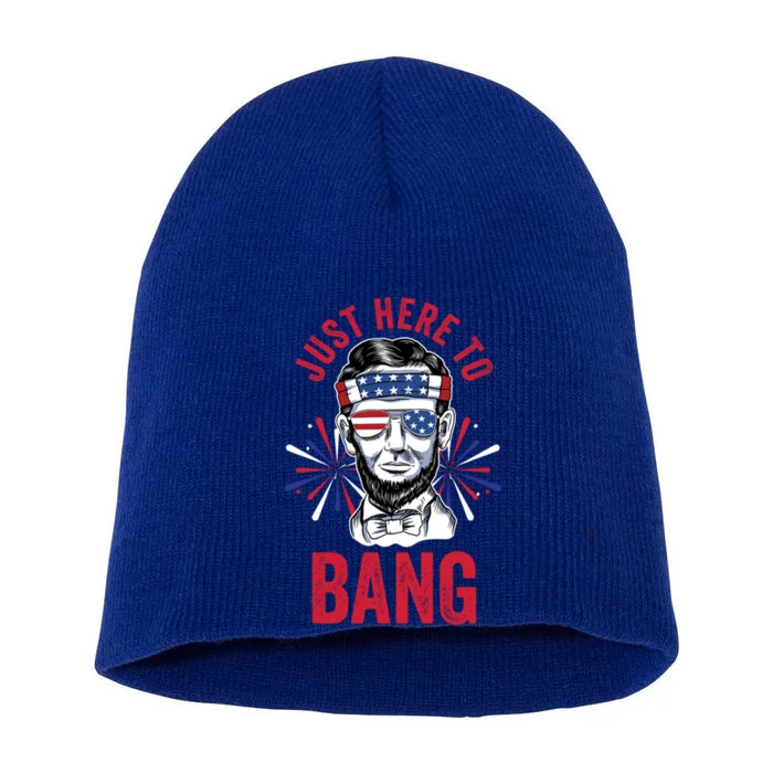 Just Here To Bang Fireworks Director Lincoln Great Gift Short Acrylic Beanie