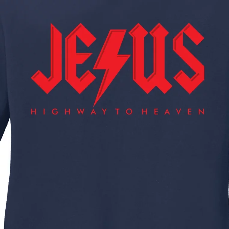 Jesus Highway To Heaven Christianity Ladies Long Sleeve Shirt