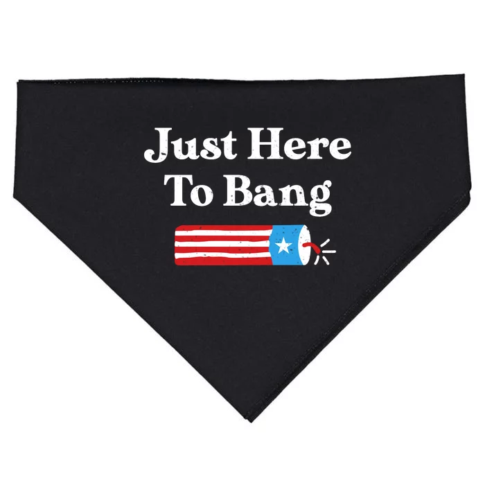 Just Here To Bang 4th Of July USA-Made Doggie Bandana