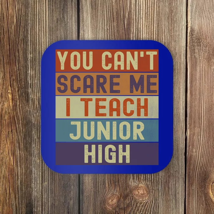 Junior High Teacher You Cant Scare Me I Teach Vintage Retro Meaningful Gift Coaster