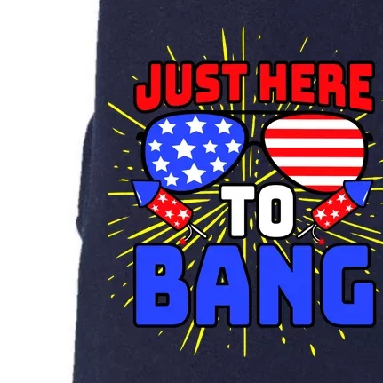 Just Here To Bang Funny 4th Of July USA Merica America Doggie 3-End Fleece Hoodie