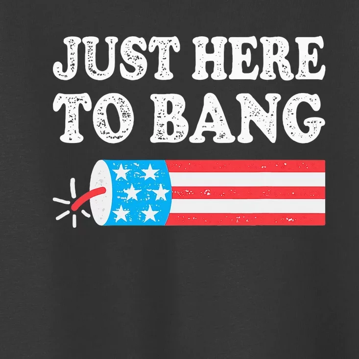 Just Here To Bang 4th July American Flag Toddler T-Shirt