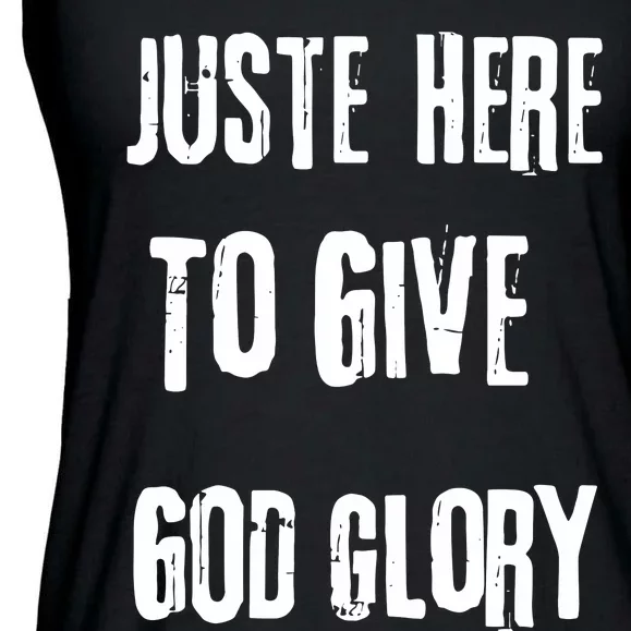 Just Here To Give God Glory Red Ladies Essential Flowy Tank