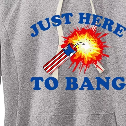 Just Here To Bang Funny Exploding Bang Saying Women's Fleece Hoodie