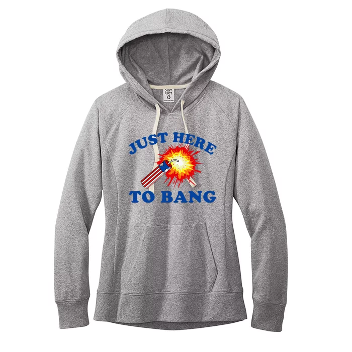 Just Here To Bang Funny Exploding Bang Saying Women's Fleece Hoodie