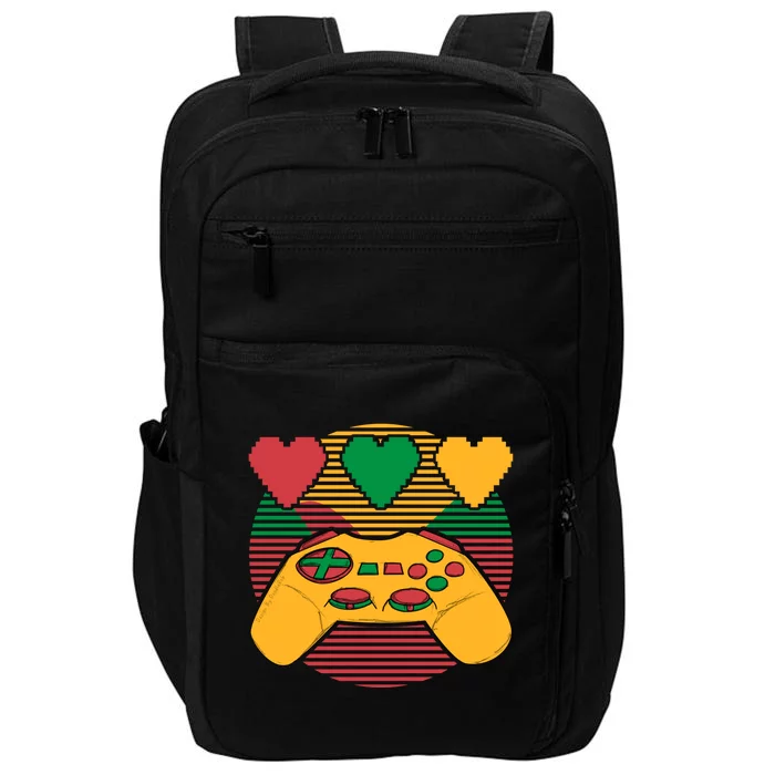 Juneteenth Heart Video Game Africa Fist June 19th 1865 Men Women Impact Tech Backpack