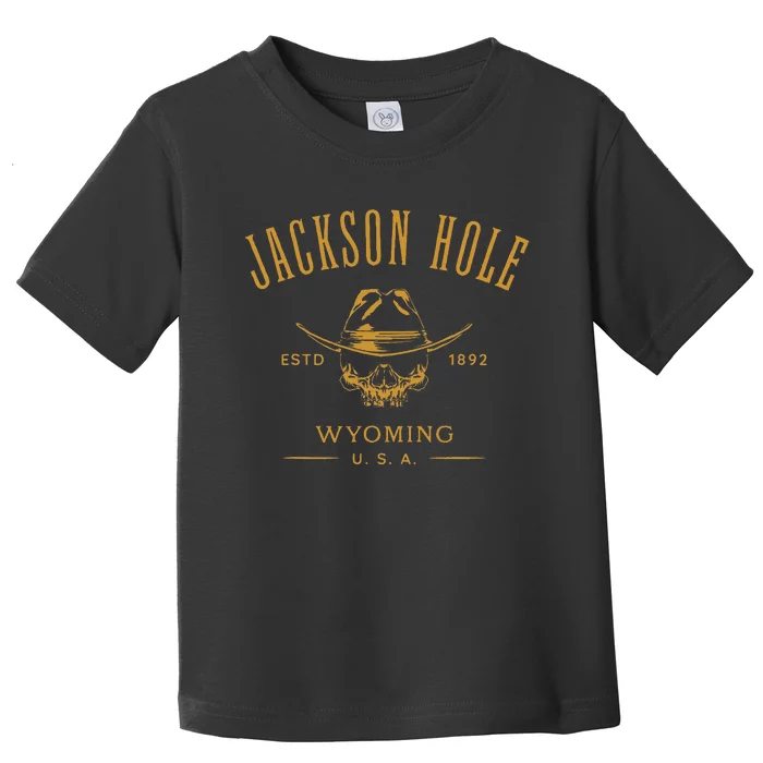 Jackson Hole Wyoming Usa Estd 1892 Skull Souvenir Design Toddler T-Shirt