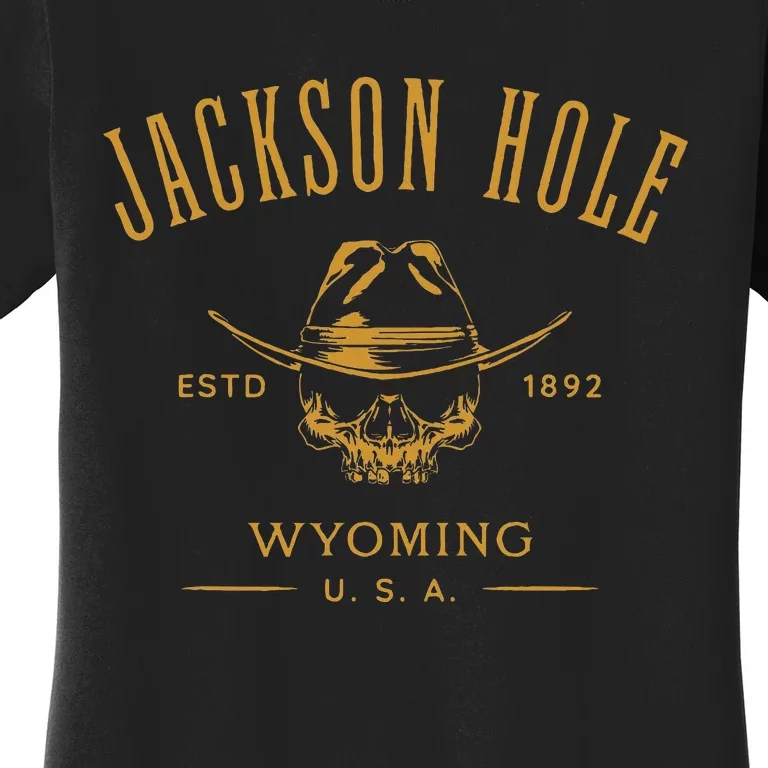 Jackson Hole Wyoming Usa Estd 1892 Skull Souvenir Design Women's T-Shirt