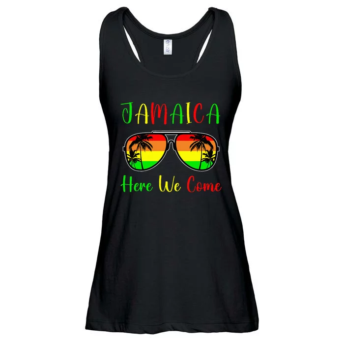 Jamaica Here We Come 2023 2024 Jamaican Travel Vacation Ladies Essential Flowy Tank