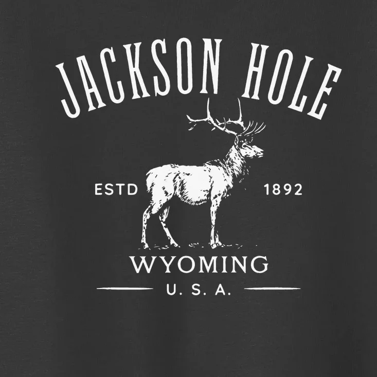 Jackson Hole Wyoming USA Estd 1892 with Elk Souvenir Design Toddler T-Shirt