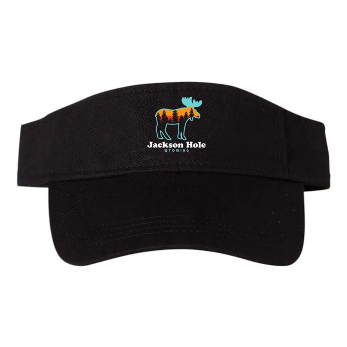 Jackson Hole Wyoming Moose Mountains Grand Tetons Valucap Bio-Washed Visor