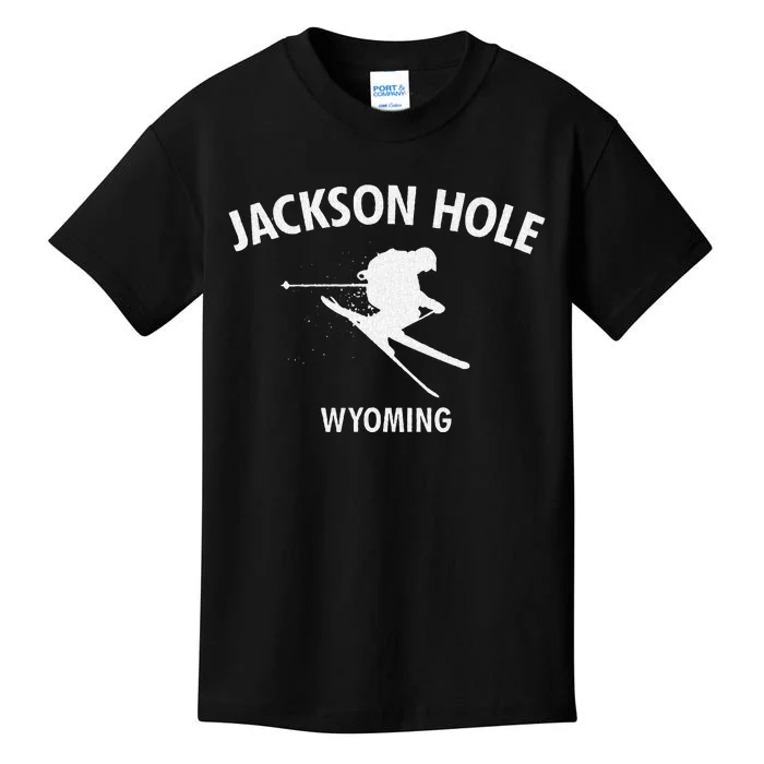 Jackson Hole Wyoming Skiing Kids T-Shirt