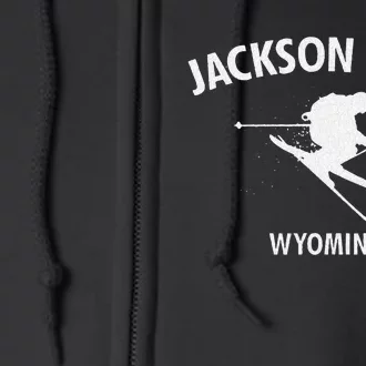 Jackson Hole Wyoming Skiing Full Zip Hoodie