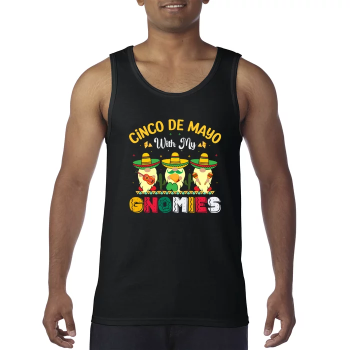 Just Hangin' With My Gnomigos Cinco De Mayo Rainbow Gnomie Tank Top