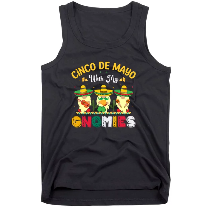 Just Hangin' With My Gnomigos Cinco De Mayo Rainbow Gnomie Tank Top