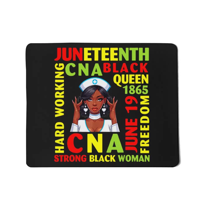 Juneteenth Hard Working Cna Black Queen Strong Mousepad