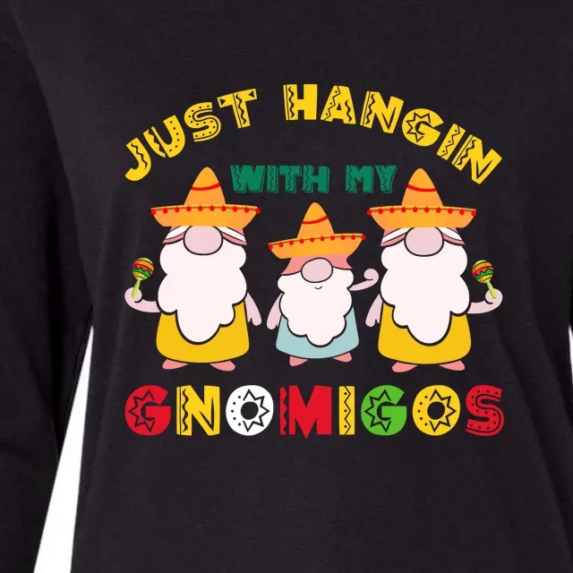 Just Hanging With My Gnomigos Mexican Pride Cinco De Mayo Womens Cotton Relaxed Long Sleeve T-Shirt