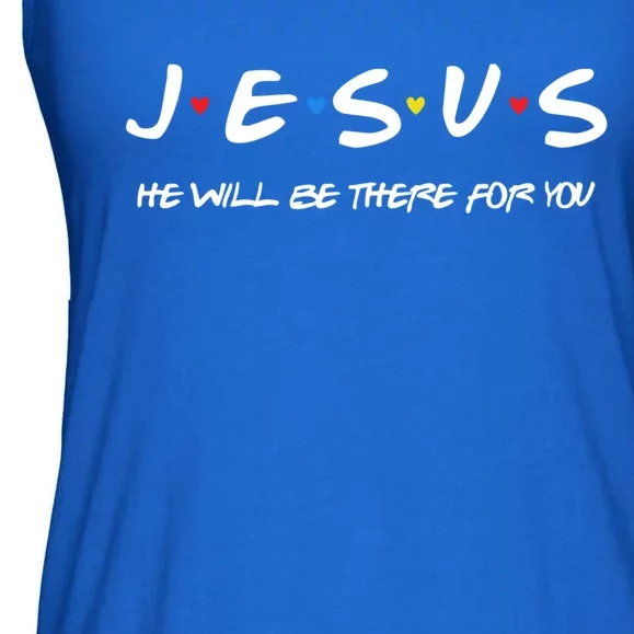 Jesus He Will Be There For You Christian Religious Christmas Gift Ladies Essential Flowy Tank