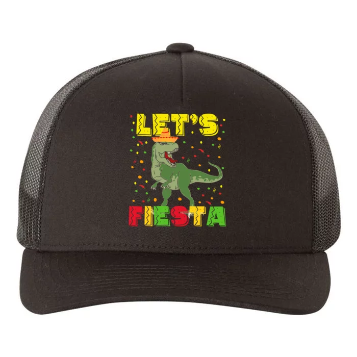 Kids Let's Fiesta Mexican Dino Trex Cinco De Mayo Toddler Boys Yupoong Adult 5-Panel Trucker Hat