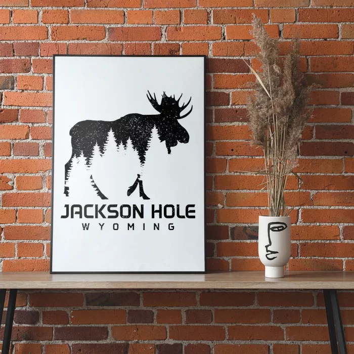 Jackson Hole Wyoming Vintage Moose Souvenir Pride Poster