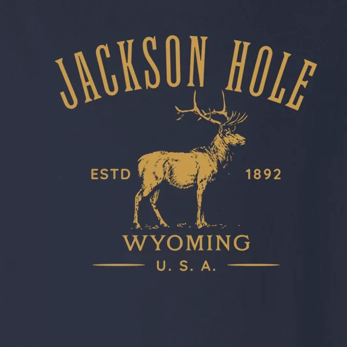 Jackson Hole Wyoming USA Estd 1892 with Elk Souvenir Design Toddler Long Sleeve Shirt