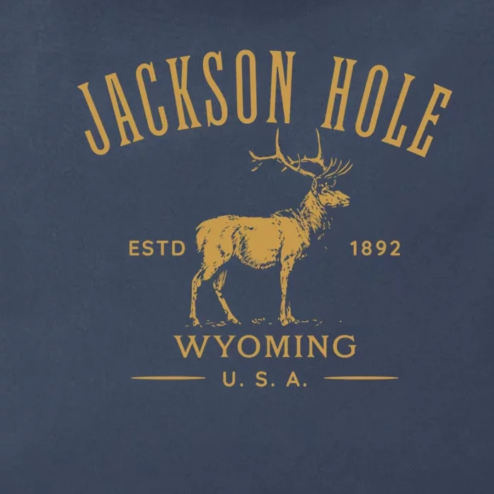 Jackson Hole Wyoming USA Estd 1892 with Elk Souvenir Design Zip Tote Bag