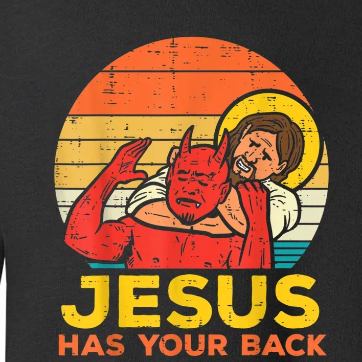 Jesus Has Your Back Jiu Jitsu Retro Christian Men Women Toddler Sweatshirt