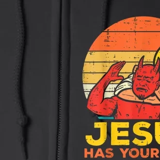 Jesus Has Your Back Jiu Jitsu Retro Christian Men Women Full Zip Hoodie