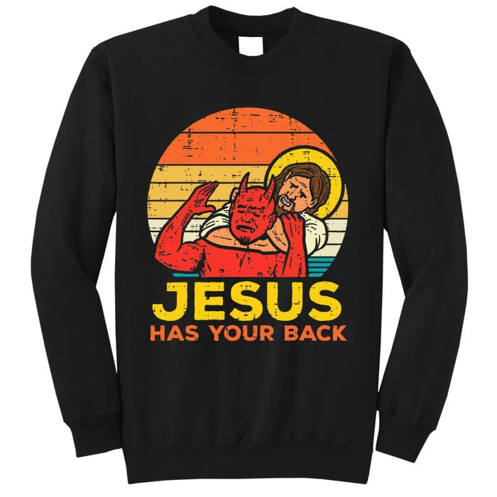 Jesus Has Your Back Jiu Jitsu Retro Christian Men Women Kids Sweatshirt