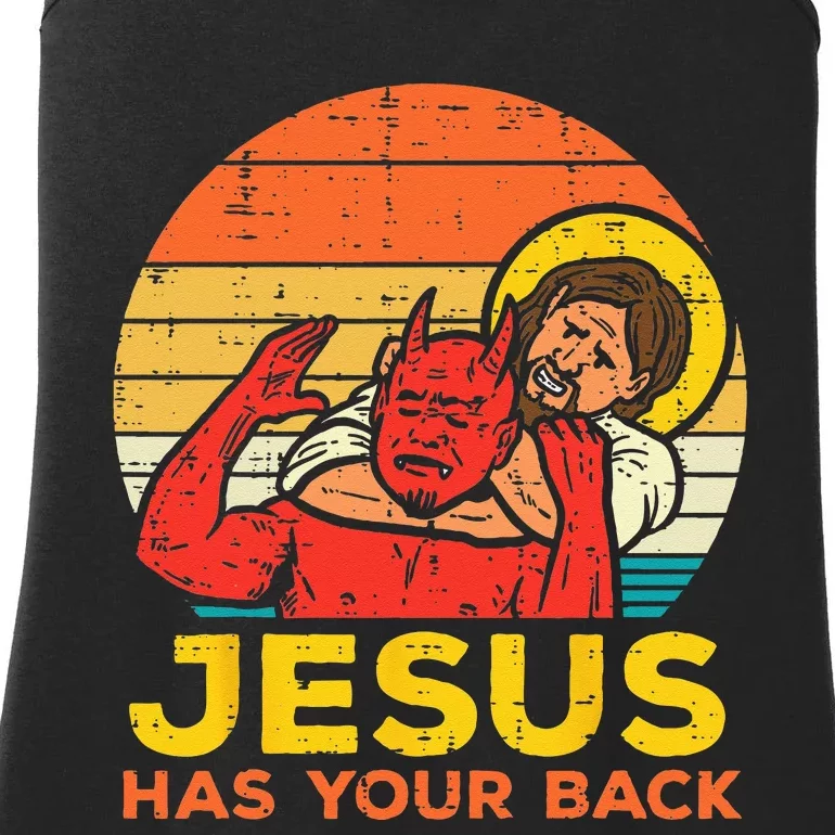 Jesus Has Your Back Jiu Jitsu Retro Christian Ladies Essential Tank