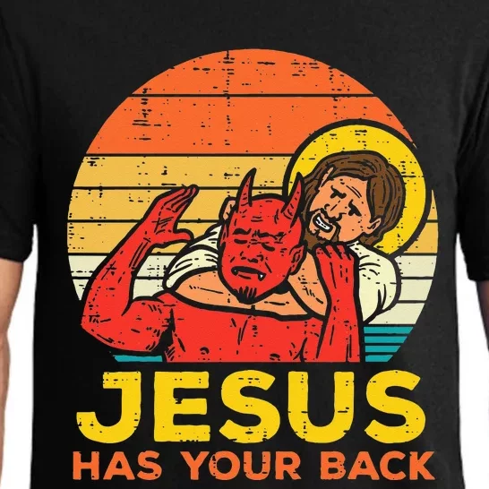 Jesus Has Your Back Jiu Jitsu Retro Christian Men Women Kids Pajama Set