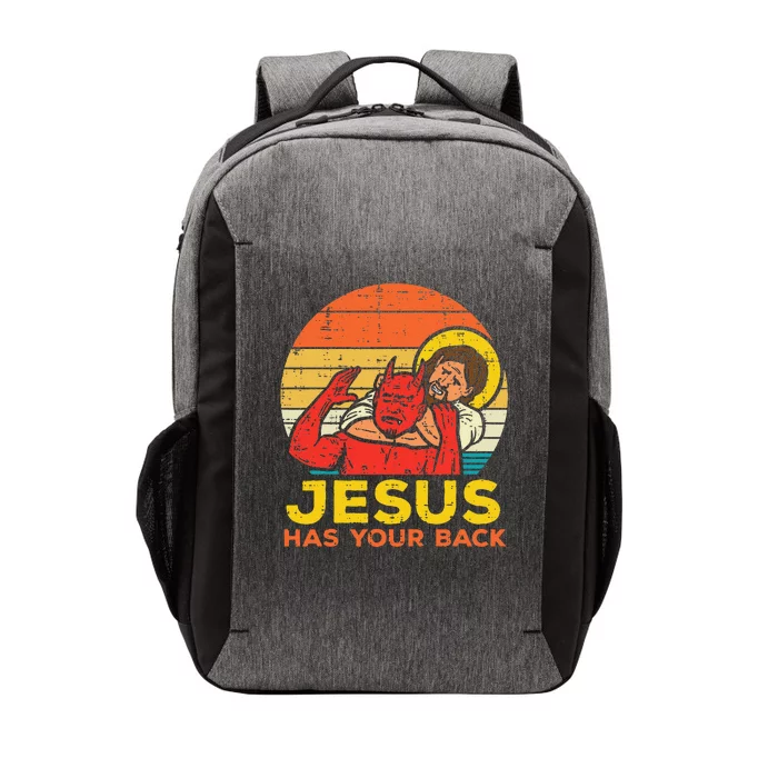 Jesus Has Your Back Jiu Jitsu Retro Christian Vector Backpack