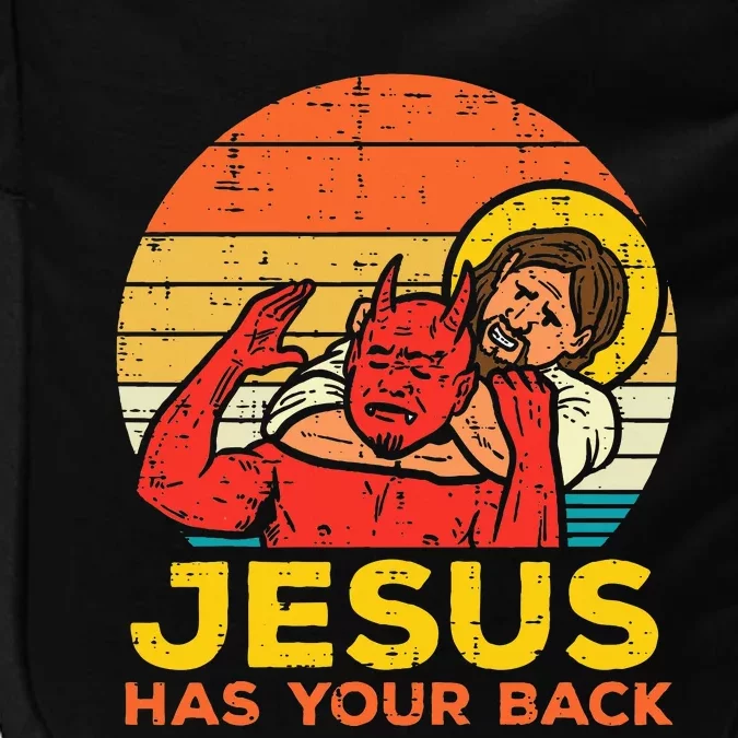 Jesus Has Your Back Jiu Jitsu Retro Christian Impact Tech Backpack