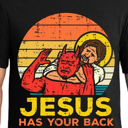 Jesus Has Your Back Jiu Jitsu Retro Christian Pajama Set