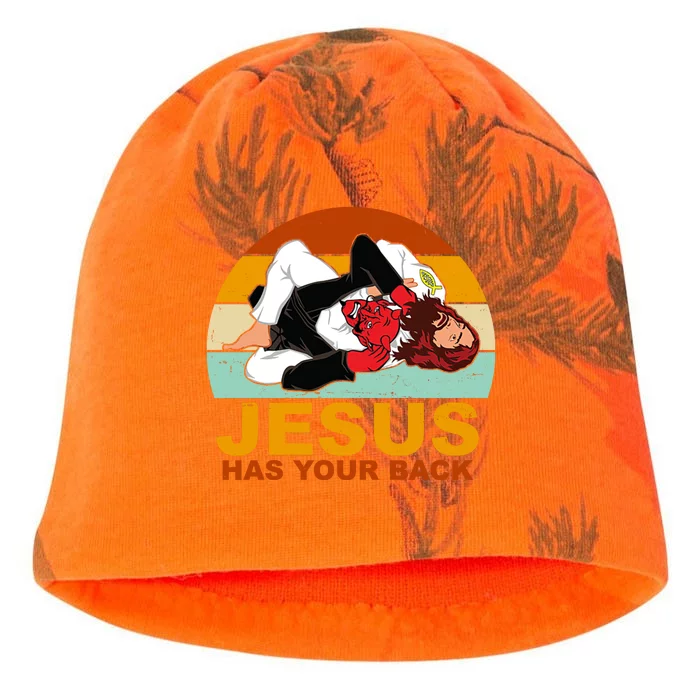 Jesus Has Your Back Fighting Devil Kati - Camo Knit Beanie