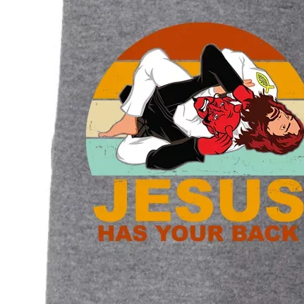 Jesus Has Your Back Fighting Devil Doggie 3-End Fleece Hoodie