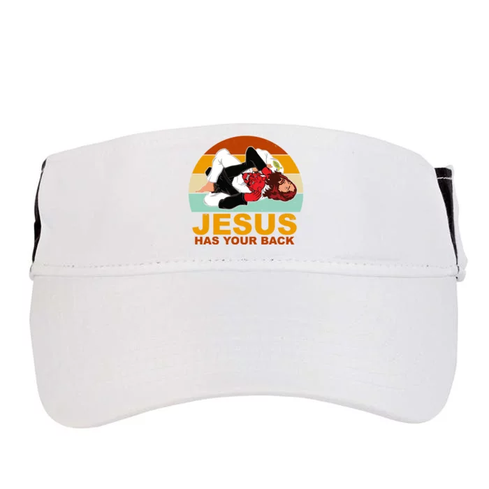 Jesus Has Your Back Fighting Devil Adult Drive Performance Visor