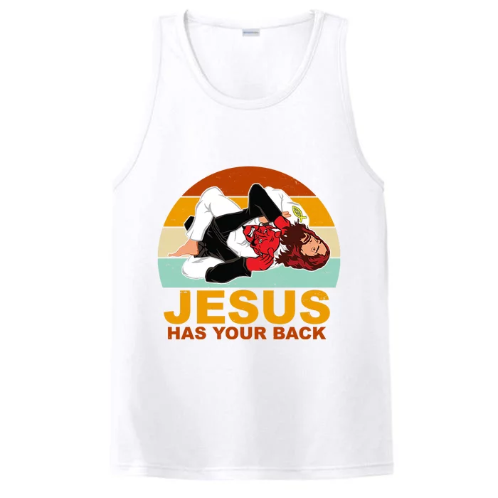 Jesus Has Your Back Fighting Devil Performance Tank