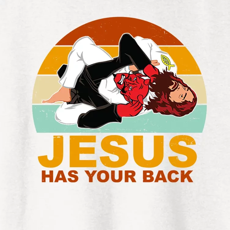 Jesus Has Your Back Fighting Devil Women's Crop Top Tee