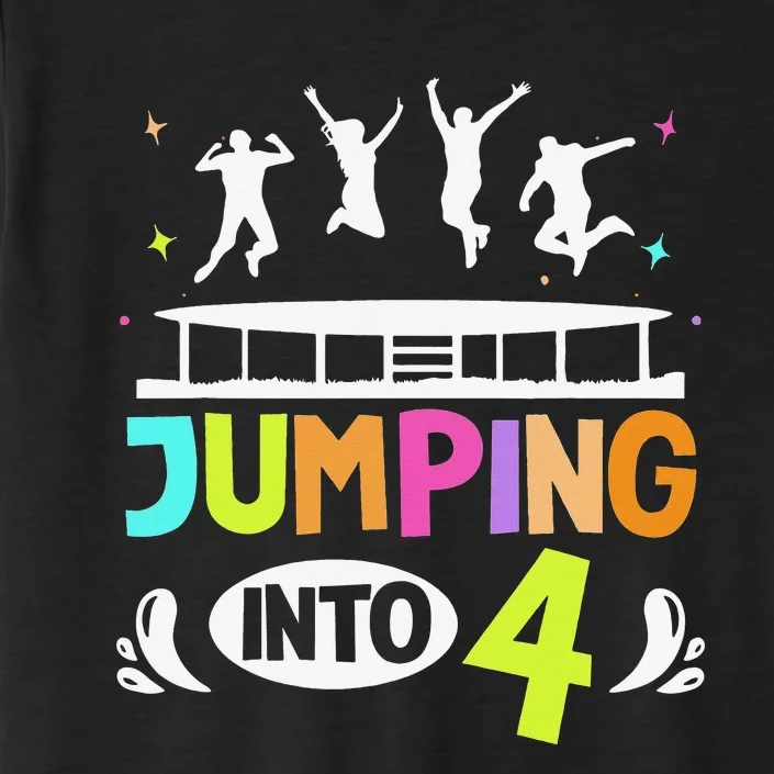 Jumping Into 4 Year Old Birthday Trampoline Jumping ChromaSoft Performance T-Shirt