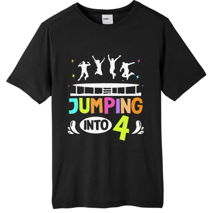 Jumping Into 4 Year Old Birthday Trampoline Jumping ChromaSoft Performance T-Shirt