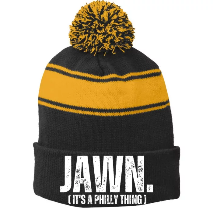 Jawn Its A Phill Y Thing Stripe Pom Pom Beanie