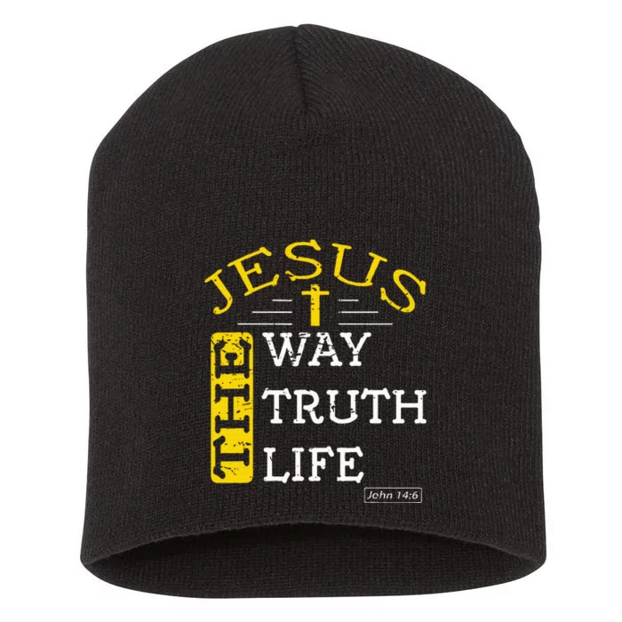 Jesus I am the way the truth and the life John 146 Short Acrylic Beanie