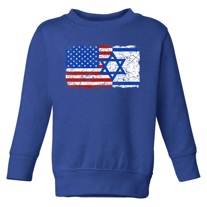 Jewish Israeli American Jew Flag Israel America USA Toddler Sweatshirt