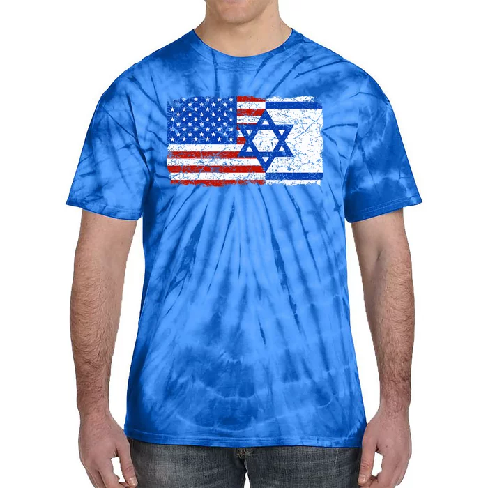 Jewish Israeli American Jew Flag Israel America USA Tie-Dye T-Shirt